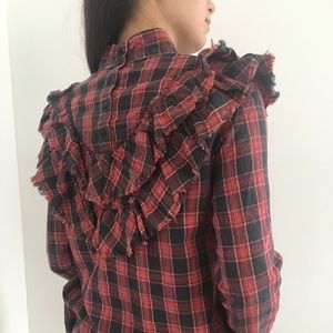 Ruffle long sleeve shirt